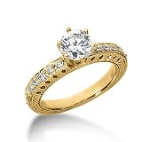 0.50 Ct Diamond Engagement Ring Solitaire Round Cut Antique Style SI3 H