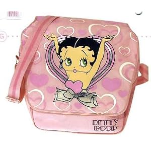 Betty Boop. Messenger Bag Handbag. Pink Hearts Design.