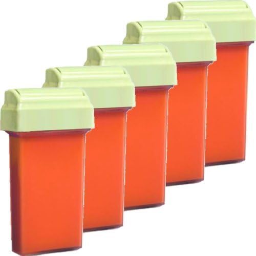 veet size, easy wax roller replacement 50ml roll-on wax cartridge, "Waxee" (5 x 50ml roll on wax cartridge) by KITLAS Cosmetics.