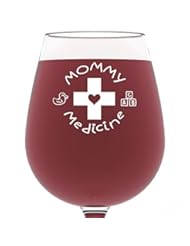 Kitchen: Mommy Medicine Funny Wine Glass 13 oz - Perfect Birthday Gift for Women - Unique Novelty Gifts for Her - Cool Humorous Present Idea For Mom, Wife, Girlfriend, Daughter, Sister, Friend - Got Me Tipsy