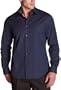 Perry Ellis Men's Thin Satin Stripe Shirt,Ink,XX-Large