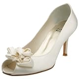 Stuart Weitzman Women's Marimbow Peep Toe Pump,Ivory Satin,11 M US