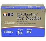 BD Ultra-Fine Pen Needles Short 8mm 31G (90 Count)