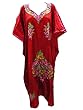Boho Silk Kaftan Hot Red Long Caftan Maxi Dress