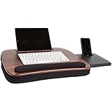 Sofia+Sam Multi Tasking Memory Foam Lap Desk Wood Top) | Slide out Mouse Pad | Tablet Slot | Phone Slot | Fits Laptops up to 15 inches | Great for Crafts, Reading, Computing