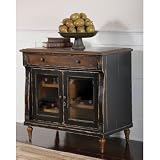 Worn Wine Server with Distressed Black Finish