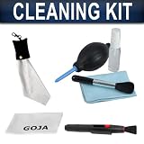 4 Pcs KIT For NIKON P90 PANASONIC LX5 LX-5 LX3 LX-3, Includes: Microfiber Lens Cleaning Cloth Keychain + Cleaning Kit + Lens Pen + 1 Ultra Fine Microfiber Cleaning Cloth GOJA Logo