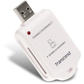 Transcend Compact Card Reader S1 - Card reader ( MMC, SD, miniSD, RS-MMC, MMCmobile, MMCplus ) - Hi-Speed USB