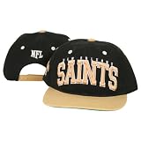 NFL Teams Embroidered Big Name and Logo Flat Bill Snap Back Hats - New Orleans Saints