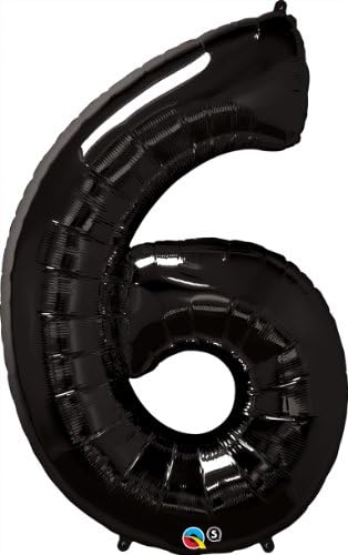 Qualatex Black Giant Number 6/Six Foil Balloon 34"