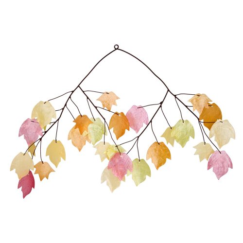 Asli Arts 14-Inch Autumn Leaves Capiz Chime