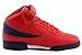 Fila Boy's F-13 Red/Navy/White Leather Mid-Top Basketball Sneakers Shoes