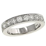 Bead Set Diamond Wedding Band with Milgrain 1.01cttw