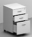 Filing Cabinet White High Gloss on Wheels Pedestal with Lock Office Furniture