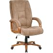 concord Oak Deluxe Pillow Back Executive Chair w/ Padded Arms In Microsuede Fabric By Office Star