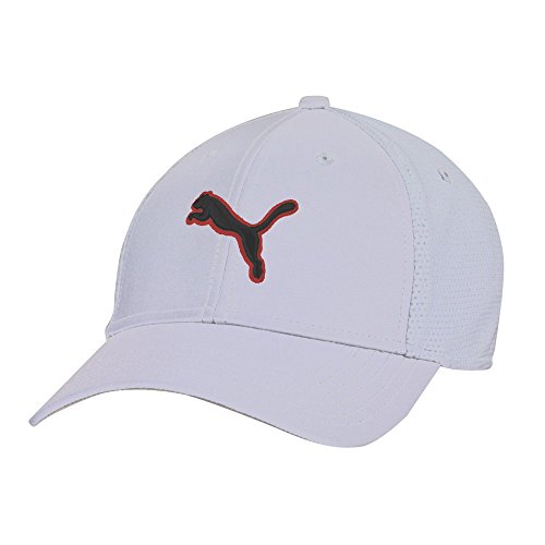 New Men's Puma Golf 3D Cat FlexFit Hat, White/Black, L/XL