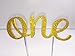 Handmade 1st First Birthday Cake Topper Decoration - Double Sided Gold Glitter Stock