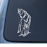 WOLF - Howling Dog Coyote - Car, Truck, Notebook, Vinyl Decal Sticker #1183 | Vinyl Color: White