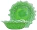 Colorful Art Glass Lime Green Wave Rimmed Shallow Bowl 10.5"D, 3"H