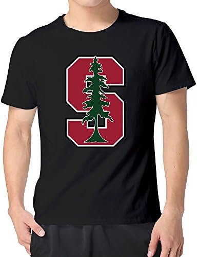 YAK Men's Merry Christmas Standford Cardinal Tree T-shirt L Black