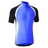 Mens Cool Flo Breathable Cycling Jersey - Short Sleeve - Blue/Black