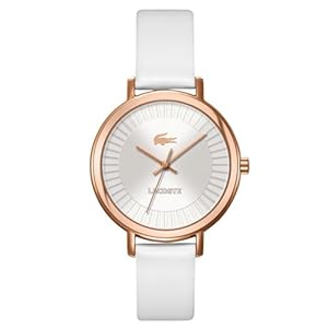 Lacoste nice Silver Dial White Leather Ladies Watch 2000715