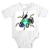 Onesie with computers, communication, globe, phones, technology, world, earth