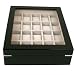 Watch Box Storage for 20 Watches Black Lacquer Finish Inlaid Top Tech Swiss