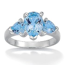 Blue Topaz Silver Ring by Palm Beach Jewelry