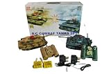 Rc Combat Battle Tanks - Set Of Two Radio Controlled Infrared Fighting Tanks