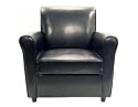 Baxton Studio Dante Leather Club Chair, Black