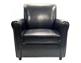 Dante Black Full Leather Club Chair