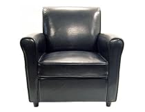 Baxton Studio Dante Leather Club Chair, Black