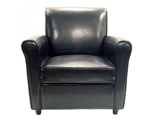 Baxton Studio Dante Leather Club Chair, Black
