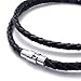 4mm KONOV Genuine Leather Cord Mens Necklace Chain, Black, 4mm