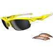 Oakley Fast Jacket Adult Asian Fit Polarized Sport Lifestyle Sunglasses w/ Free B&F Heart Sticker Bundle - Lemon Peel/Black Iridium, VR50