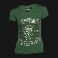 Guinness Luck of Irish V Neck Ladies Tee