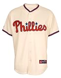 MLB Men's Philadelphia Phillies Roy Oswalt Ivory Alternate Short Sleeve 6 Button Synthetic Replica Baseball Jersey Spring 2012  (Ivory, Large)