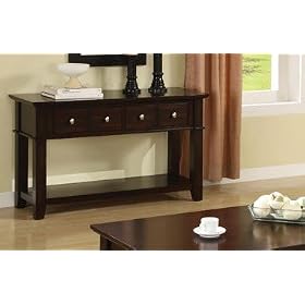 Console Sofa Table with Storage Drawers - Espresso Finish