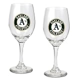 Oakland Athletics Set of 2 Wine Glasses