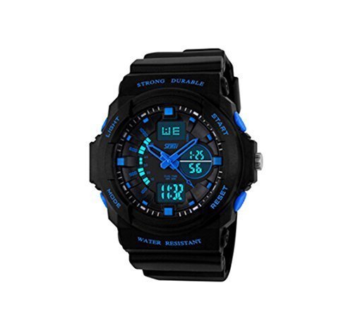 Misskt@ 30m Water-proof Boys Girls Sport Digital Watch with Alarm Stopwatch Children Watch Blue