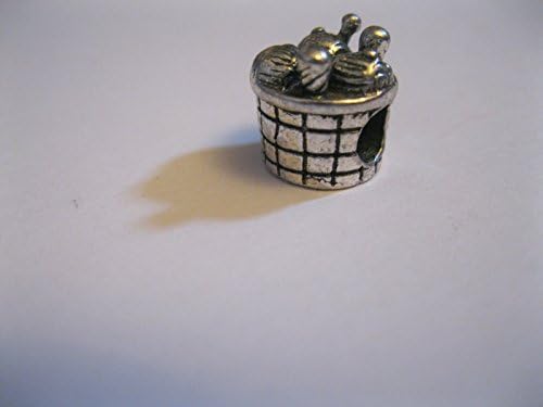 Sweet N Simple Sewing Basket Charm Bead Antique Silver