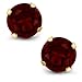 Gem Stone King 14K Yellow Gold Red Garnet Stud Earrings | 1.30 Cttw | Gemstone Birthstone | Round Cut 5MM | Gold Earrings For Women Men