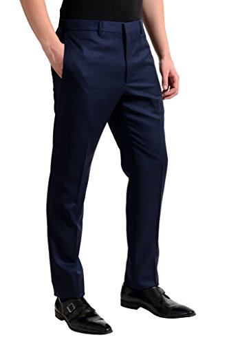 Prada Mens 100 Wool Dark Blue Flat Front Dress Pants Desertcart