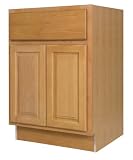 All Wood Cabinetry VSB2421-VHS 24-Inch Wide by 32 1/2-Inch High, Factory Assembled - Ready to Install All Wood Vanity Cabinet, Vermont Honey Spice Maple