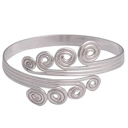 India Jewelery Arm Bracelet Armlet Sterling Silver 3 inches
