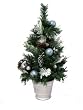 2' Tiffany Iced Blue Pre-Decorated Potted Artificial Christmas Tree - Unlit