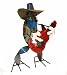Small Musical Frog Playing Guitar : Recycled Metal Garden Art Sculpture