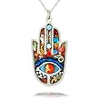 Vibrant Hamsa Necklace to Protect from the Evil Eye from the Artazia Collection #2412M JN MN