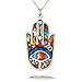 Vibrant Hamsa Necklace to Protect from the Evil Eye from the Artazia Collection #2412M JN MN